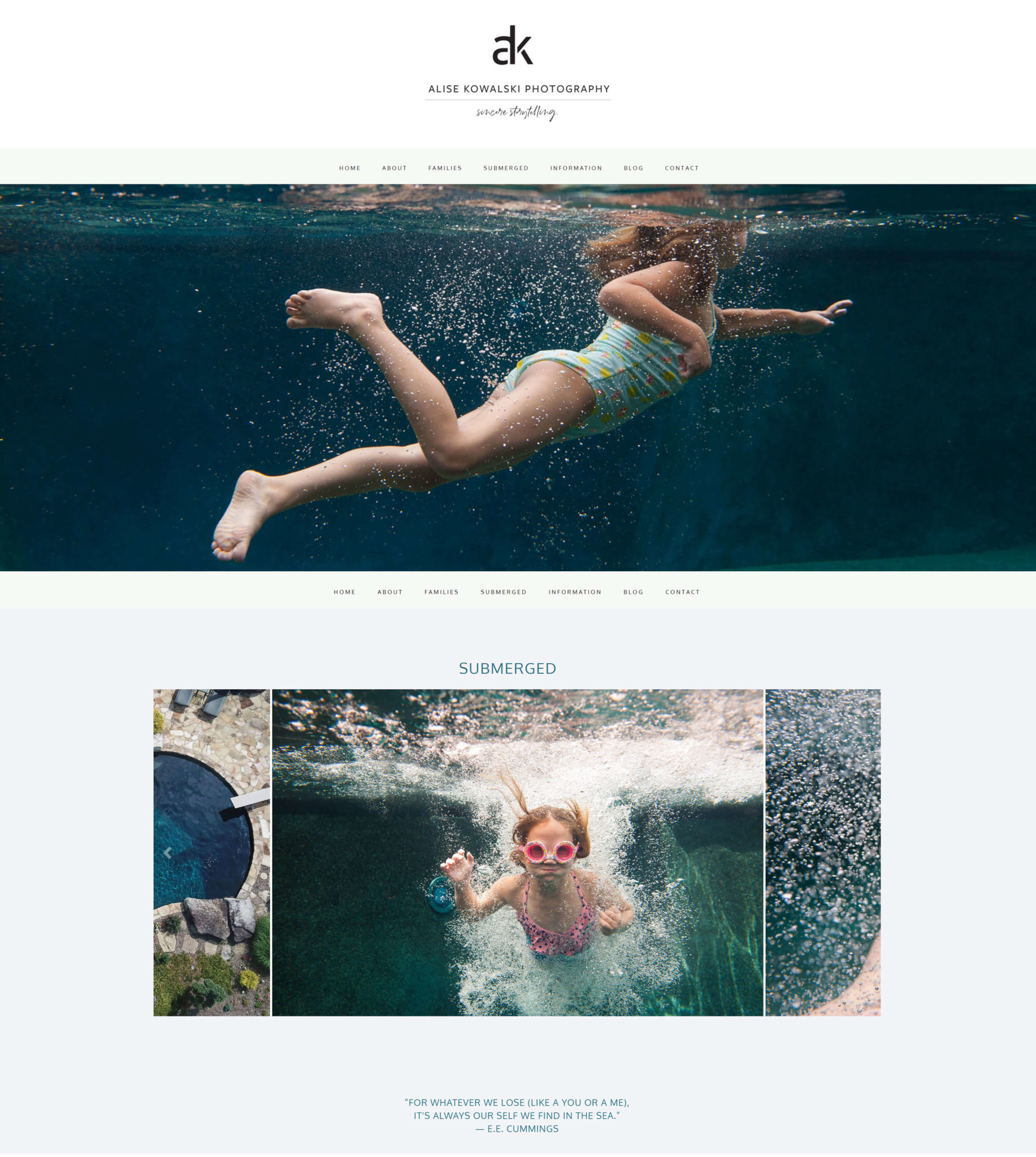 Websites for Creatives - fun quirky web design for knoxville photographer Alise Kowalski