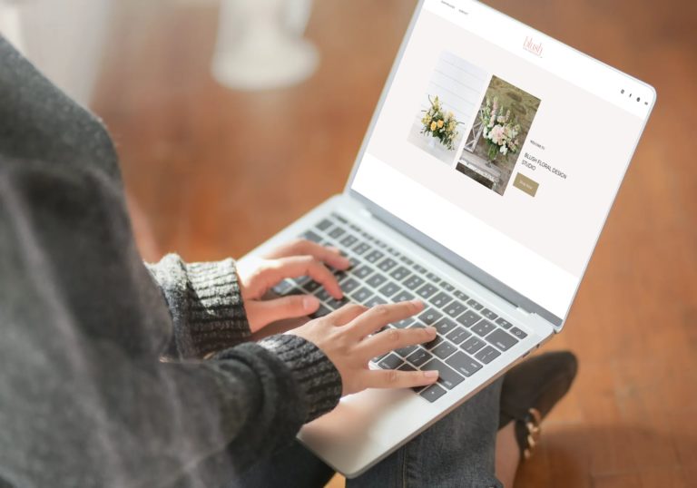 Squarespace ecommerce website to coordinate floral designer’s brand