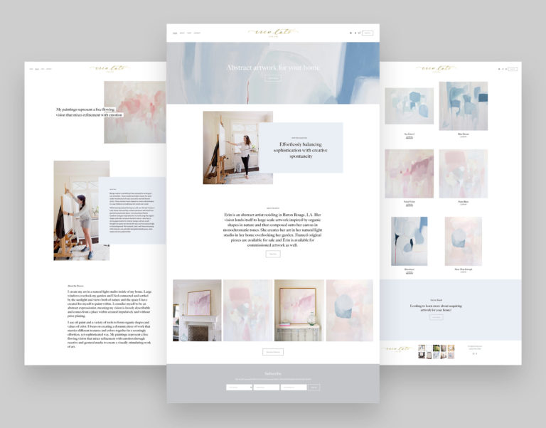 ecommerce squarespace website for painter