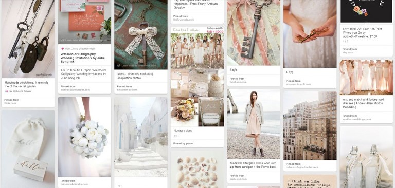 inspiration board for photography website