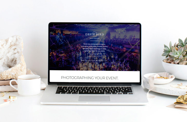 Screenshot from a recent website design, for an international commercial photographer. Specializing in website design for photographers.