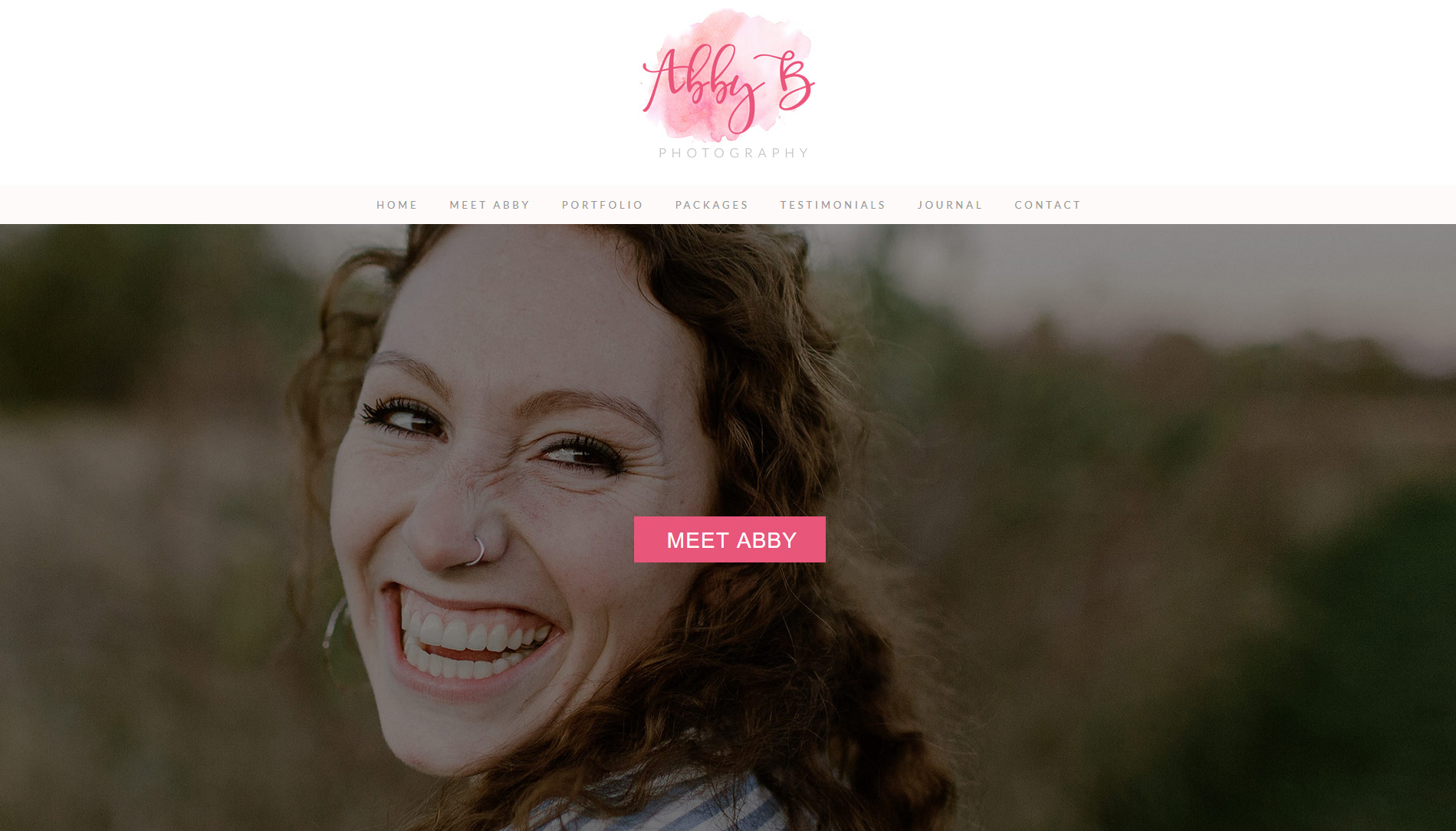 about the photographer - website design